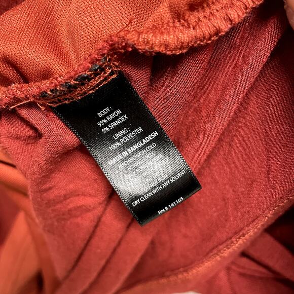 Harve Bernard Rust Orange Sleeveless Tunic Rouched Sides Keyhole Back XL - Picture 8 of 8